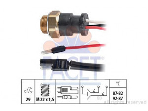 FACET 7.5601 temperatūros jungiklis, radiatoriaus ventiliatorius 
 Aušinimo sistema -> Siuntimo blokas, aušinimo skysčio temperatūra
5934064, 5934084, 5951524, 1264.10