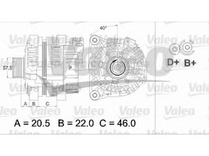 VALEO 437465 kintamosios srovės generatorius 
 Elektros įranga -> Kint. sr. generatorius/dalys -> Kintamosios srovės generatorius
5705-2D, 5705-4Z, 5705-FY, 57052D