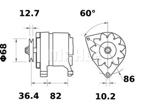 MAHLE ORIGINAL MG 550 kintamosios srovės generatorius
YLE 10065, 87800219, 3677 263 M91