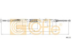 COFLE 461.11 trosas, stovėjimo stabdys 
 Stabdžių sistema -> Valdymo svirtys/trosai
46465947, 46468156, 7791233
