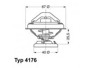 WAHLER 4176.85D termostatas, aušinimo skystis 
 Aušinimo sistema -> Termostatas/tarpiklis -> Thermostat
004 203 09 75, 601 200 00 15, 606 203 02 75