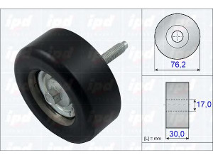 IPD 15-3332 kreipiantysis skriemulys, V formos rumbuotas diržas 
 Diržinė pavara -> V formos rumbuotas diržas/komplektas -> Laisvasis/kreipiamasis skriemulys
1119938, 1135627, 1374385, 1S7Q 19A216 AB
