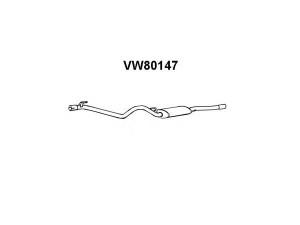 VENEPORTE VW80147 galinis duslintuvas 
 Išmetimo sistema -> Duslintuvas
1H5253609, JZW253609