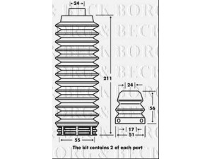 BORG & BECK BPK7054 apsauginio dangtelio komplektas, amortizatorius