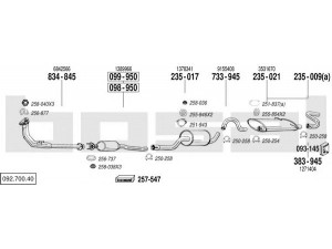 BOSAL 092.700.40 išmetimo sistema 
 Išmetimo sistema -> Išmetimo sistema, visa