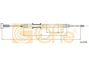 COFLE 10.4744 trosas, stovėjimo stabdys 
 Stabdžių sistema -> Valdymo svirtys/trosai
1341031080, 474617