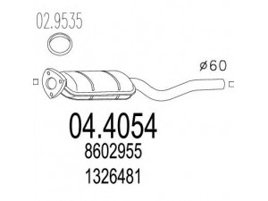 MTS 04.4054 katalizatoriaus keitiklis 
 Išmetimo sistema -> Katalizatoriaus keitiklis
1326481, 8602955