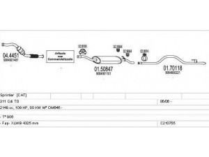 MTS C210755022227 išmetimo sistema 
 Išmetimo sistema -> Išmetimo sistema, visa