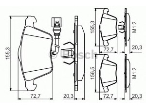 BOSCH 0 986 495 356 stabdžių trinkelių rinkinys, diskinis stabdys
8J0 698 151 A, 8J0 698 151 F, 8P0 698 151