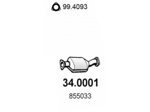ASSO 34.0001 katalizatoriaus keitiklis 
 Išmetimo sistema -> Katalizatoriaus keitiklis
25129125, 855033, 855177, 855218