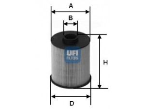 UFI 26.006.00 kuro filtras 
 Techninės priežiūros dalys -> Papildomas remontas
6110900051, 6110920005