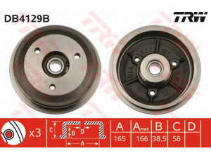 TRW DB4129B stabdžių būgnas 
 Stabdžių sistema -> Būgninis stabdys -> Stabdžių būgnas
424733, 424742, 424743, 9430655421