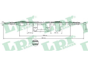 LPR C0396B trosas, stovėjimo stabdys 
 Stabdžių sistema -> Valdymo svirtys/trosai
GA5R44420B, GA5R44420D