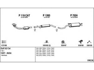 FENNO VW238 išmetimo sistema 
 Išmetimo sistema -> Išmetimo sistema, visa