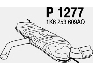 FENNO P1277 galinis duslintuvas 
 Išmetimo sistema -> Duslintuvas
1K6253609AQ, 1K6253609P