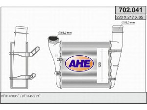 AHE 702.041 tarpinis suslėgto oro aušintuvas, kompresorius 
 Variklis -> Oro tiekimas -> Įkrovos agregatas (turbo/superįkrova) -> Tarpinis suslėgto oro aušintuvas
8E0145805F