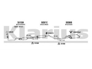 KLARIUS 930826U išmetimo sistema 
 Išmetimo sistema -> Išmetimo sistema, visa