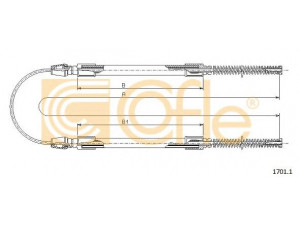 COFLE 1701.1 trosas, stovėjimo stabdys 
 Stabdžių sistema -> Valdymo svirtys/trosai
93801482