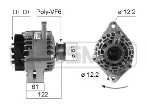 MESSMER 210324 kintamosios srovės generatorius 
 Elektros įranga -> Kint. sr. generatorius/dalys -> Kintamosios srovės generatorius
12 04 436, 13 117 341, 62 04 188