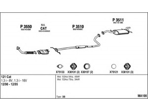 FENNO MA108 išmetimo sistema 
 Išmetimo sistema -> Išmetimo sistema, visa