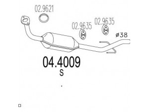 MTS 04.4009 katalizatoriaus keitiklis 
 Išmetimo sistema -> Katalizatoriaus keitiklis