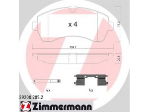 ZIMMERMANN 29200.205.2 stabdžių trinkelių rinkinys, diskinis stabdys 
 Techninės priežiūros dalys -> Papildomas remontas
004 420 82 20, 005 420 53 20, 906 421 03 00