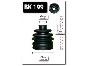 SHAFTEC BK199 gofruotoji membrana, kardaninis velenas 
 Ratų pavara -> Gofruotoji membrana