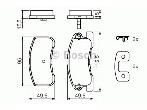 BOSCH 0 986 424 697 stabdžių trinkelių rinkinys, diskinis stabdys 
 Techninės priežiūros dalys -> Papildomas remontas
04491 97201, 04491 97201 000, 04491 97205