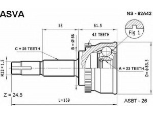 ASVA NS-62A42 jungčių komplektas, kardaninis velenas
39100-5M810, 39100-6M010, 39100-WD210