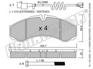 fri.tech. 221.0W stabdžių trinkelių rinkinys, diskinis stabdys 
 Techninės priežiūros dalys -> Papildomas remontas