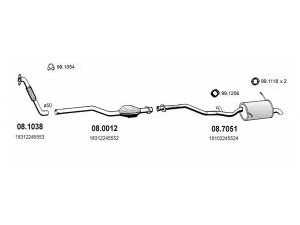 ASSO ART0338 išmetimo sistema 
 Išmetimo sistema -> Išmetimo sistema, visa