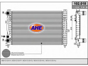 AHE 102.018 radiatorius, variklio aušinimas 
 Aušinimo sistema -> Radiatorius/alyvos aušintuvas -> Radiatorius/dalys
4B0121251H