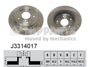 NIPPARTS J3314017 stabdžių diskas 
 Stabdžių sistema -> Diskinis stabdys -> Stabdžių diskas
42510-S30-A00