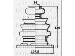 BORG & BECK BCB6185 gofruotoji membrana, kardaninis velenas 
 Ratų pavara -> Gofruotoji membrana
60809867, 7548098