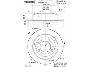 BREMBO 08.A633.10 stabdžių diskas 
 Dviratė transporto priemonės -> Stabdžių sistema -> Stabdžių diskai / priedai
584114D000