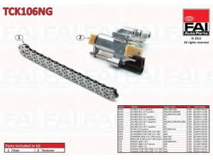 FAI AutoParts TCK106NG pavaros grandinės komplektas 
 Variklis -> Variklio uždegimo laiko reguliavimo kontrolė -> Sinchronizavimo grandinė/įtempiklis/kreiptuvas -> Pavaros grandinės komplektas
058109229B