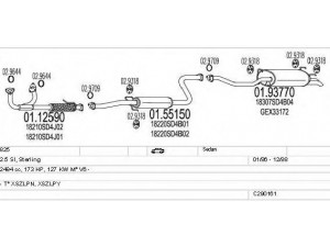 MTS C290161008512 išmetimo sistema 
 Išmetimo sistema -> Išmetimo sistema, visa
