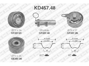 SNR KD457.48 paskirstymo diržo komplektas 
 Techninės priežiūros dalys -> Papildomas remontas
059109243J, 059109243L, 059109244B