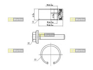 STARLINE LO 01356 rato guolio komplektas 
 Ašies montavimas/vairavimo mechanizmas/ratai -> Rato stebulė/montavimas -> Rato guolis
1D0 498 625 B, 443 498 625 A, 443 498 625 F