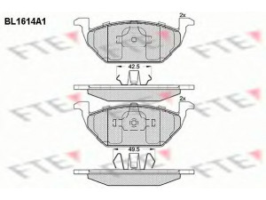 FTE BL1614A1 stabdžių trinkelių rinkinys, diskinis stabdys 
 Techninės priežiūros dalys -> Papildomas remontas
1J0 698 151 B, 1J0 698 151 H, JZW 698 151 A