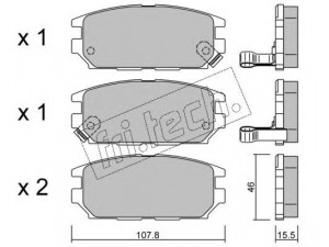 fri.tech. 499.0 stabdžių trinkelių rinkinys, diskinis stabdys 
 Techninės priežiūros dalys -> Papildomas remontas
4605A237, MB857611, MR129434, MR389581