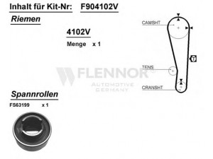 FLENNOR F904102V paskirstymo diržo komplektas 
 Techninės priežiūros dalys -> Papildomas remontas