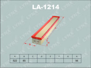 LYNXauto LA-1214 oro filtras 
 Filtrai -> Oro filtras
111 094 03 04, A 111 094 03 04