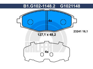 GALFER B1.G102-1148.2 stabdžių trinkelių rinkinys, diskinis stabdys 
 Techninės priežiūros dalys -> Papildomas remontas
96316582, 96273708, 96281945, 96316582