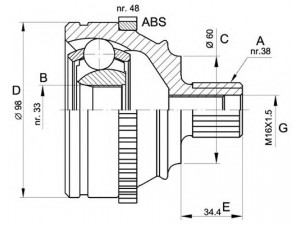 OPEN PARTS CVJ5122.10 jungčių komplektas, kardaninis velenas 
 Ratų pavara -> Sujungimai/komplektas
701407321C, 701498099A, 701498099AX