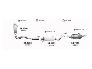 ASSO ART3574 išmetimo sistema 
 Išmetimo sistema -> Išmetimo sistema, visa