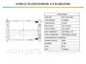 PARTS-MALL PXNDC-014 radiatorius, variklio aušinimas
96325520, 96325776, P96325520, P96325776