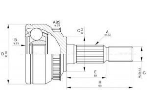 OPEN PARTS CVJ5263.10 jungčių komplektas, kardaninis velenas 
 Ratų pavara -> Sujungimai/komplektas
4242236, 4399325
