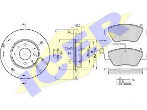 ICER 31444-1650 stabdžių rinkinys, diskiniai stabdžiai 
 Stabdžių sistema -> Diskinis stabdys -> Stabdžių remonto rinkinys