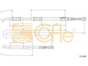 COFLE 17.1450 trosas, stovėjimo stabdys 
 Stabdžių sistema -> Valdymo svirtys/trosai
4642012470
